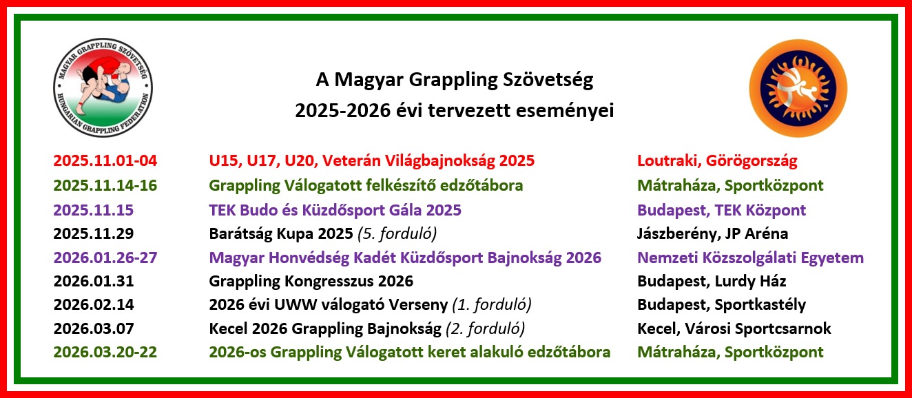 2025-2026 évi tervezett eseménynaptár
